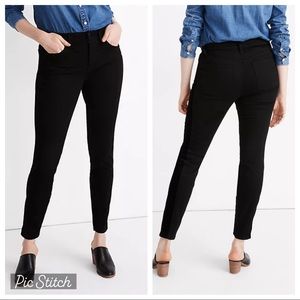 Madewell Black Velvet Tuxedo Stripe Jeans 9” Mid-Rise 29 Dressy Dark Skinny